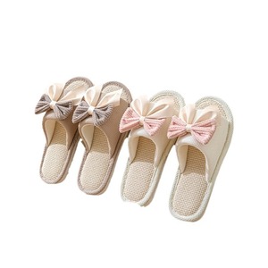 Nouvelle Collection 2025 – Chaussons en Lin à Nœud Papillon – Antidérapants d'Intérieur – Vente en Gros - Product Image 1