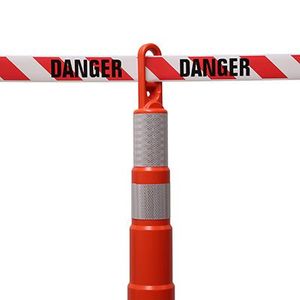 <b>White</b> Red Danger Non-Adhesive Safety <b>Tape</b> with Bold Black Print Danger for Hazardous Areas - Product Image 5
