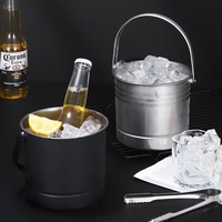 Seau à glace en acier inoxydable épaissi pour bar, KTV, usage domestique et commercial, design moderne et minimaliste, multi-usages