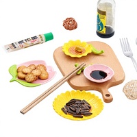 Petite assiette en porcelaine à motif végétal mignon, compatible micro-ondes, peinte à la main, pour sauce, collation, accompagnement ou assaisonnement (pour retirer les os)