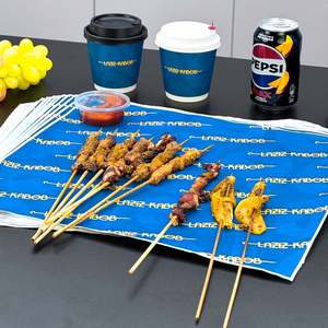 Custom Logo Printed Food Grade Greaseproof PE Coated Biodegradable Eco-Friendly Kebab BBQ Shawarma Burger Pizza Bread Wrapping - Product Image 2