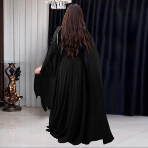 Abiti Lussuosi da Donna per Serate Eleganti con Strass e Perline Maniche Lunghe a Mantella Vestito Lungo da Festa Abiti Formali da Cerimonia - Product Image 4