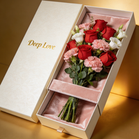 Boîte cadeau pliable en carton rigide noir mat de luxe avec logo personnalisé, grande taille, fermeture magnétique, vide, pour emballage de fleurs