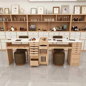 Nuevo Conjunto de Mesa Profesional para Salón de Uñas con Colector de Polvo - Mesa de Belleza de Mármol y Sillas para Uso Individual o Doble - Product Image 1