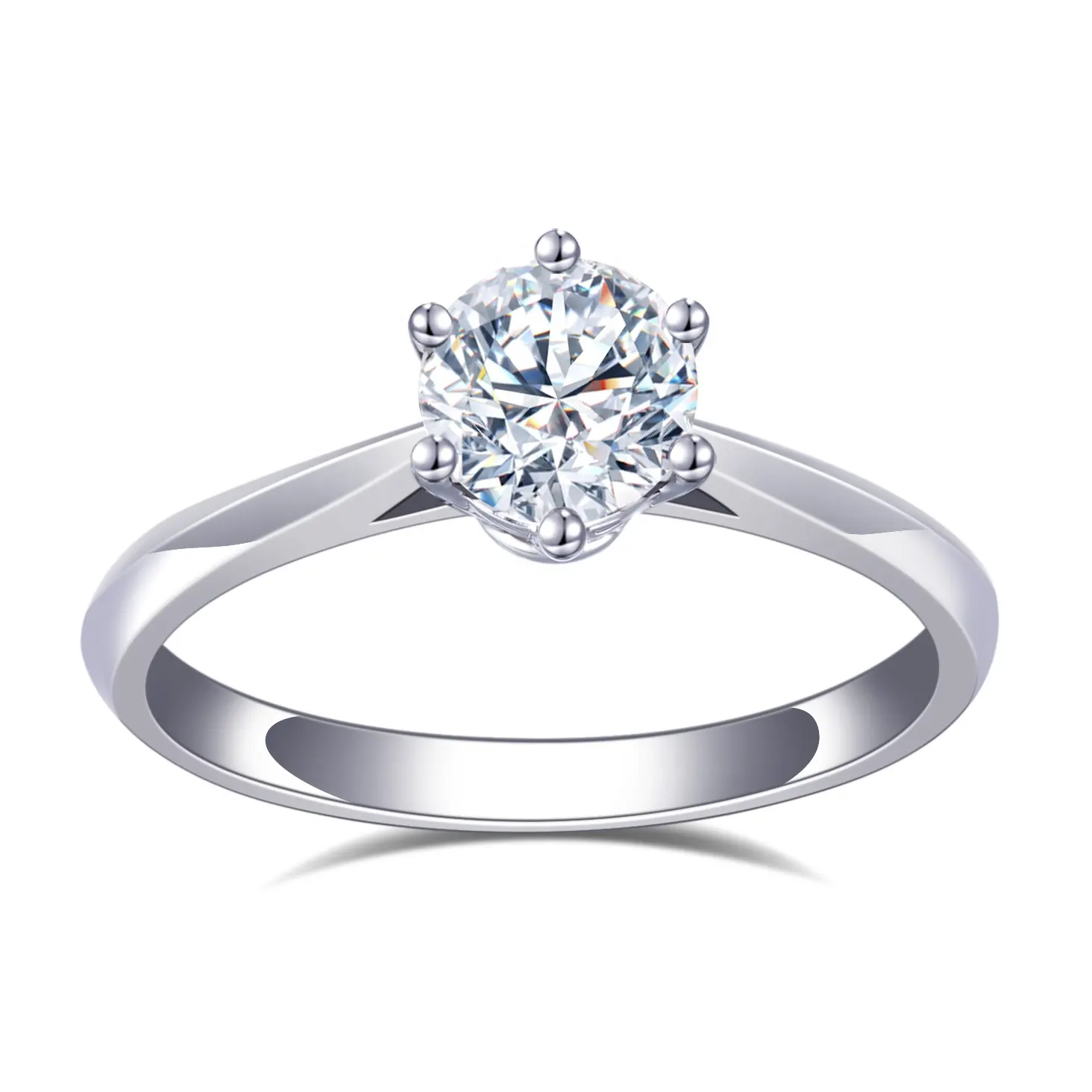 Mishang Jewelry 18K White Gold Round Lab Grown Diamond Custom Gold Rings for Women MSR-917 Wedding Ring