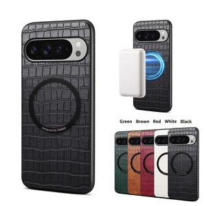 Coque magnétique ultra-fine et légère Denior, profil minimaliste, aspect cuir de crocodile synthétique haut de gamme, charge sans fil, protection 360° - Product Image 1