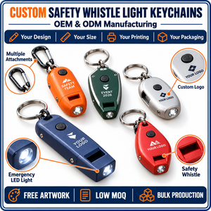 Llaveros con Luz LED y Silbato de Seguridad Personalizados, Regalos Promocionales de Emergencia con Logotipo Personalizado, Fabricación OEM ODM - Product Image 4