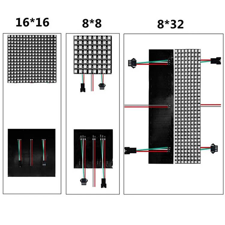 Painéis de exibição de matriz de LED rígido com placa de fibra endereçável P10 DC5V entrada SK9822 (semelhante a APA102C)