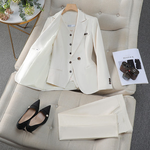 Women's Pink Suit <b>Set</b> Full Sleeve Polyester Anti-Wrinkle <b>Office</b> Lady Spring - Product Image 2