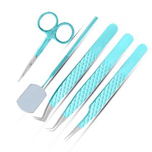 Pince à épiler d'extension de cils de Volume de botte mince de haute qualité avec pointe de fibre de poignée de diamant outil de beauté de Logo personnalisé - Product Image 2