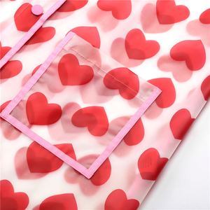 Impermeabile da <span class=keywords><strong>donna</strong></span> con Design moderno lungo impermeabile, grazioso Film in TPU alla moda con stampa a cuore per escursioni all'aperto, impermeabile - Product Image 2