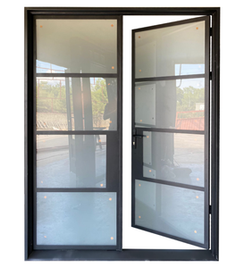 Pintu Ayun Kaca Berbingkai Besi Kustom Gaya Crittall Pintu Masuk Logam Prancis - Product Image 5