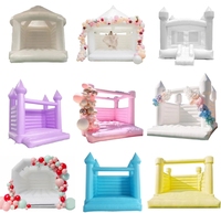 Château gonflable combiné pour mariage, château gonflable commercial blanc avec toboggan