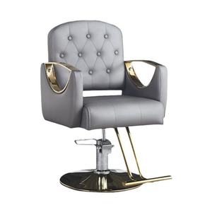 Luxury Black Leather Gold Stainless Steel Base Back Salon <b>Chair</b> Customizable Color <b>Barber</b> <b>Chair</b> Forbarber Shop - Product Image 6