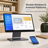 Caisse enregistreuse Android Longfly POS à double écran tactile, terminal de paiement tout-en-un avec Bluetooth 5.2, USB3.0, garantie 1 an