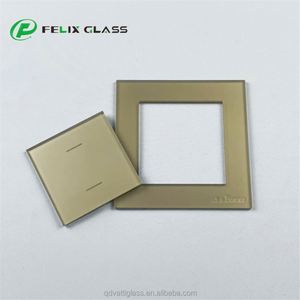Cadre en verre sérigraphié noir sur mesure 86*86mm, panneau en verre poli, verre trempé - Product Image 4