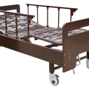 Cama Hospitalaria Manual de Dos Manivelas con Cabecero Metálico y Barandilla, para Cuidado en el Hogar, con 3 Años de Garantía y 4 Ruedas - Product Image 5