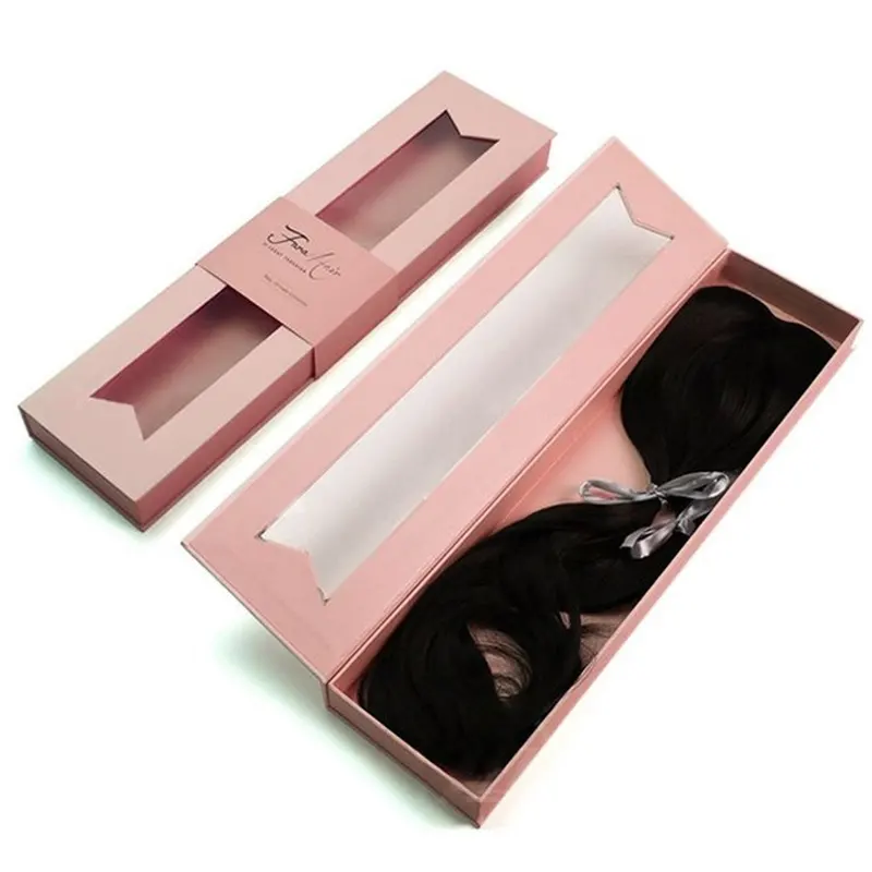 Fashion gift paper box With window braids human hair wig packaging