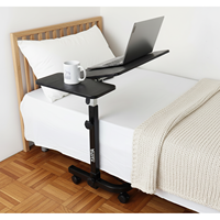 Mesa de Noche con Ruedas, Mesa Auxiliar Alta para Hospital Negra KMINA K40065