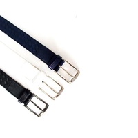 Ceintures en cuir PU tressé vintage personnalisées en usine avec boucle à ardillon en alliage, faites à la main, unisexes, largeur 3,5 cm