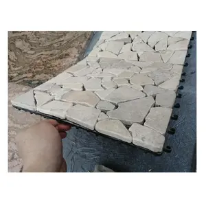 Azulejo de mosaico de piedra rota para Patio, superficie de Travertine Natural entrelazada Irregular para empalme de mármol