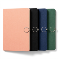 Carnet de notes A5 en cuir PU de luxe avec logo personnalisé, anneaux métalliques et fermoir magnétique, journal à couverture rigide, cadeau d'affaires personnalisé, agenda