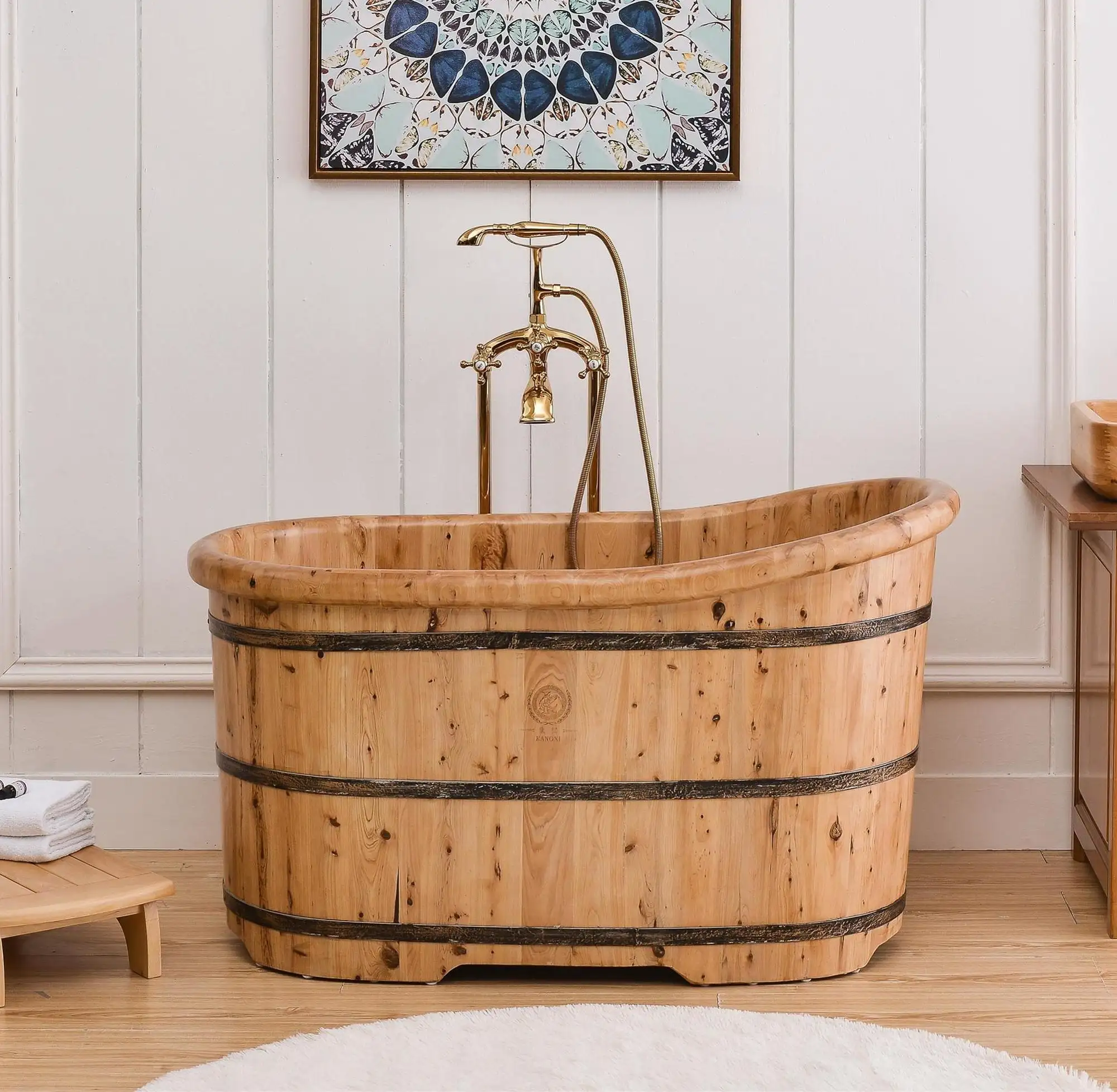 110cm/120cm/130cm/140cm אמבטיה בודד hinoki עץ אמבטיות ג 'קוזי נייד hotsale