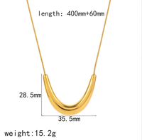 Collier en acier inoxydable incurvé géométrique pour femmes, avec un design haut de gamme et une simple chaîne dorée pour la clavicule