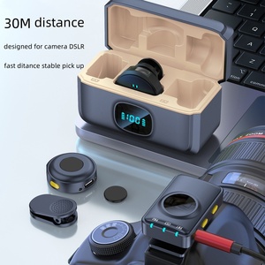 1-Drag 2-TX 30m Micrófono Lavalier inalámbrico Q8 Grabadora de audio Caja de carga Clip <span class=keywords><strong>Collar</strong></span> para cámara DSLR Omnidireccional Polar - Product Image 6