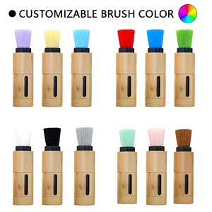 Pinceau en poudre <span class=keywords><strong>de</strong></span> bambou en bois durable en matériau naturel Pinceau distributeur <span class=keywords><strong>de</strong></span> poudre cosmétique Emballage cosmétique en bambou - Product Image 2