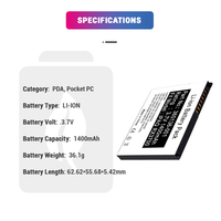 Batterie Li-ion rechargeable 3,7 V 1400 mAh pour PDA Pocket PC IPAQ Hx2000 Hx2100 Hx2400 Hx2410 Hx2490 Hx2700