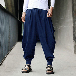 New Arrival Top Quality Men Wide Leg Yoga Casual Baggy Bottoms Solid Hippie Trousers Loose <strong>Harem</strong> <strong>Pants</strong> - Product Image 1