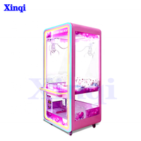 Pas cher Rose Surdimensionné Griffe Grue Jouet Coupe Unique Poupée Ciseaux Simulateur Pièce De Monnaie En Peluche Jeu Jouet Machine Fabriquée par Nom