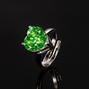 Joyería de Moda 2026, Novedades, Anillo de Cobre con Circonita Cúbica Grande de Corte Corazón de 12*12mm, Diseño para Mujer, Regalo - Product Image 4