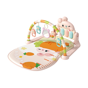 Gimnasio de plástico para actividades de gateo de bebés con teclado de música suave, alfombrilla de juego de <span class=keywords><strong>Fitness</strong></span>, estante de <span class=keywords><strong>Piano</strong></span> de animales con juego de luces intermitentes incluido - Product Image 1