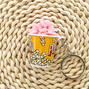 Llaveros de PVC hechos a mano al por mayor con impresión digital, colores personalizados, diseño de palomitas de maíz 3D, tendencia de moda, juguetes, decoración para fiestas - Product Image 6