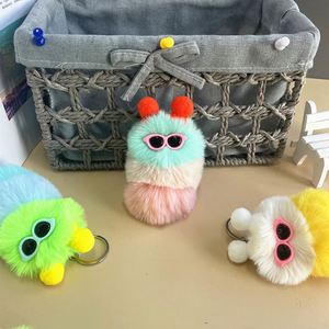 Nouveau porte-clés mignon en forme de chenille, pendentif de sac en peluche de dessin animé, petit cadeau créatif pour voiture - Product Image 2