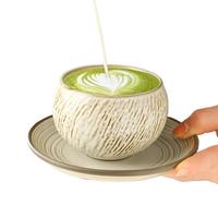 Großhandel Eiförmige Luxus-Keramik-Kaffeetasse im Retro-Nordic-Stil mit Henkel für Zuhause, Büro, Café, Geschenkset