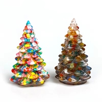 Ornement de Noël en résine cristalline, mini sapin de Noël, décoration de bureau pour la maison, la table, les fêtes
