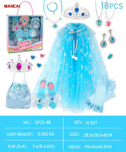 Juego de capa de princesa Elsa, capa para niñas con varita de corona de Tiara para niñas pequeñas, juego de joyería, juego de juguete, juguete de vestir de princesa - Product Image 2