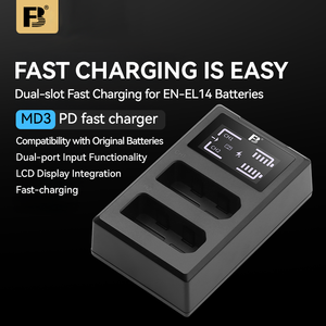 FB EN EL14 actualización 3 generaciones DC pantalla de medición cargador de doble ranura para <span class=keywords><strong>Nikon</strong></span> <span class=keywords><strong>D5300</strong></span> D3200 D5200 D3400 SLR batería - Product Image 2