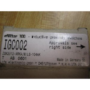 Sensor Inductivo Ifm Efector IGC002 IGK2012 ARKA M LS 104AK, Sensor de Proximidad, Hecho en Alemania - Product Image 3