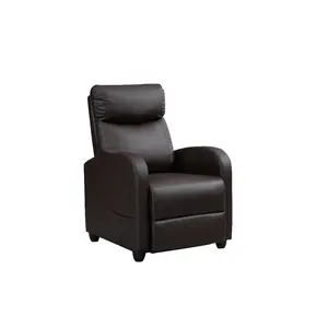 Черный полиуретан/ткань, новый дизайн, современный модный стиль, откидное кресло с деревянными ножками, откидное кресло