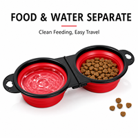 Bol carré pliable en silicone pour animaux de compagnie - Portable pour les voyages et l'extérieur