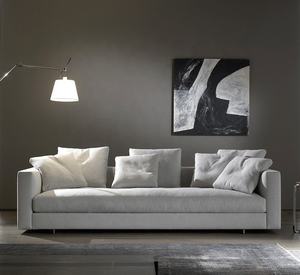 आधुनिक लोकप्रिय कपड़े मखमल एल आकार अनुभागीय सोफे हंस पंख सफेद सोफे कमरे में रहने वाले लक्जरी सोफा सेट - Product Image 3