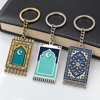 Porte-clés de prière islamique personnalisés de haute qualité en émail dur et souple, souvenirs de mosquée, anneaux porte-clés musulmans