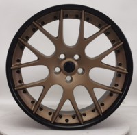 Desain Jaring Bibir Matte Bronze Baru Untuk Velg Multi Spoke Aluminium Forged 6061 T6 12000T TUV JWL VIA Std S4-00104 18-24 Custom