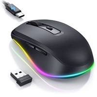 Souris sans fil 2,4 GHz, mini souris portable pour jeux et bureau, capteur 7 boutons programmables, ergonomique, pour les deux mains, silencieuse