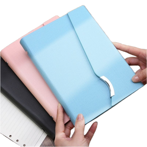 <strong>2023</strong> Lifestyle Blue A5 Refillable Ring Binder Vegan Leather Stationery Planner Journal Minimalistic <strong>Personalised</strong> Gifts Notebook - Product Image 1