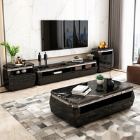 Ensemble de Meubles de Salon Fabricant Miroir Noir Blanc Table Basse Marbre Meuble TV Mobilier Maison Carton Moderne Chine